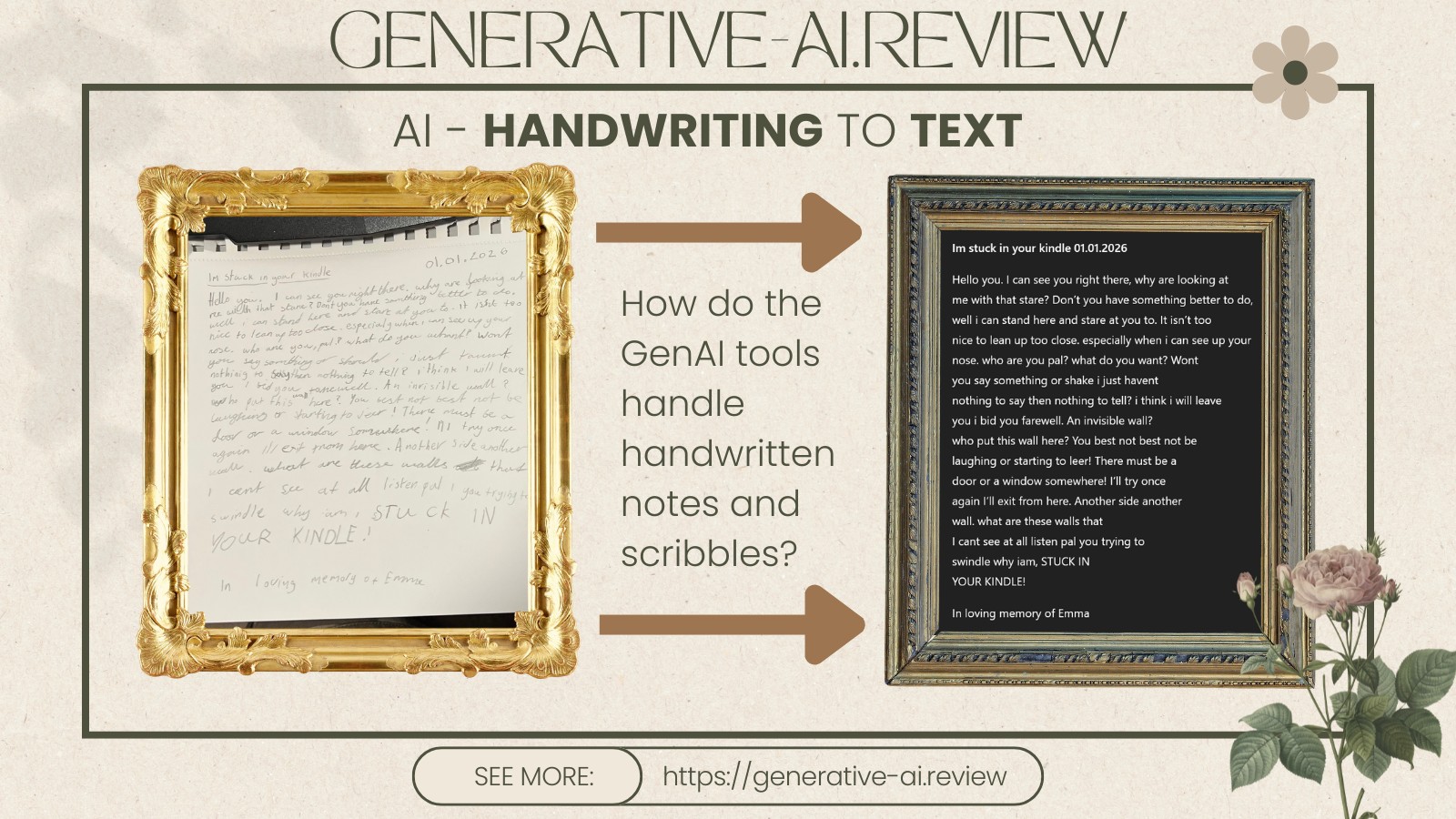 Handwriting to Text - How do the GenAI tools handle handwritten notes and scribbles?